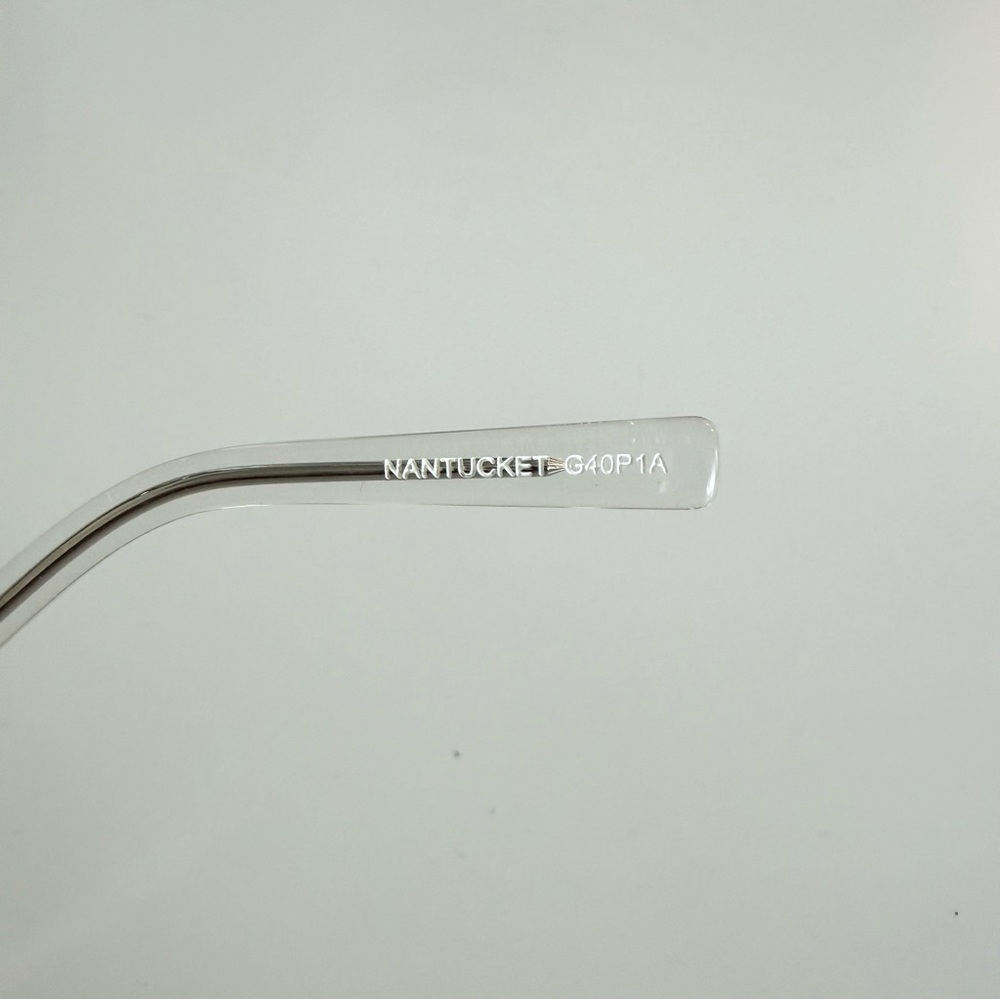 KITS Clear Acetate / Silver Metal Hybrid Nantucket Round Unisex Eyeglasses - Picture 7 of 7